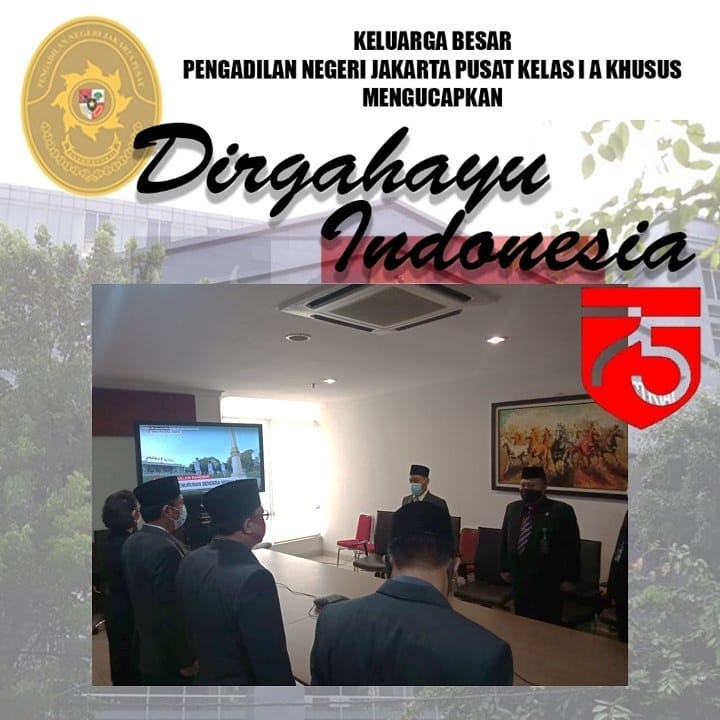 MENYAKSIKAN UPACARA PENURUNAN BENDERA SECARA VIRTUAL DALAM RANGKA HUT KEMERDEKAAN RI KE-75 TAHUN 202