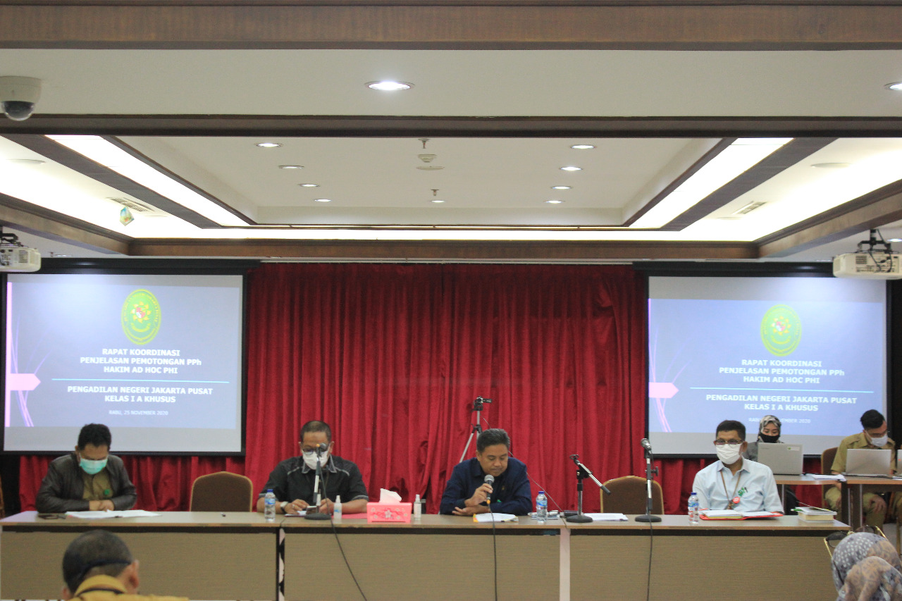 RAPAT KOOORDINASI PENJELASAN PEMOTONGAN PAJAK PENGHASILAN (PPh) HAKIM ADHOC PHI
