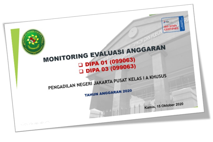 RAPAT MONITORING EVALUASI DIPA O1 & DIPA O3 TAHUN 2020.