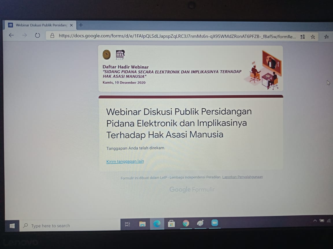 DISKUSI PUBLIK PERSIDANGAN PIDANA ELEKTRONIK