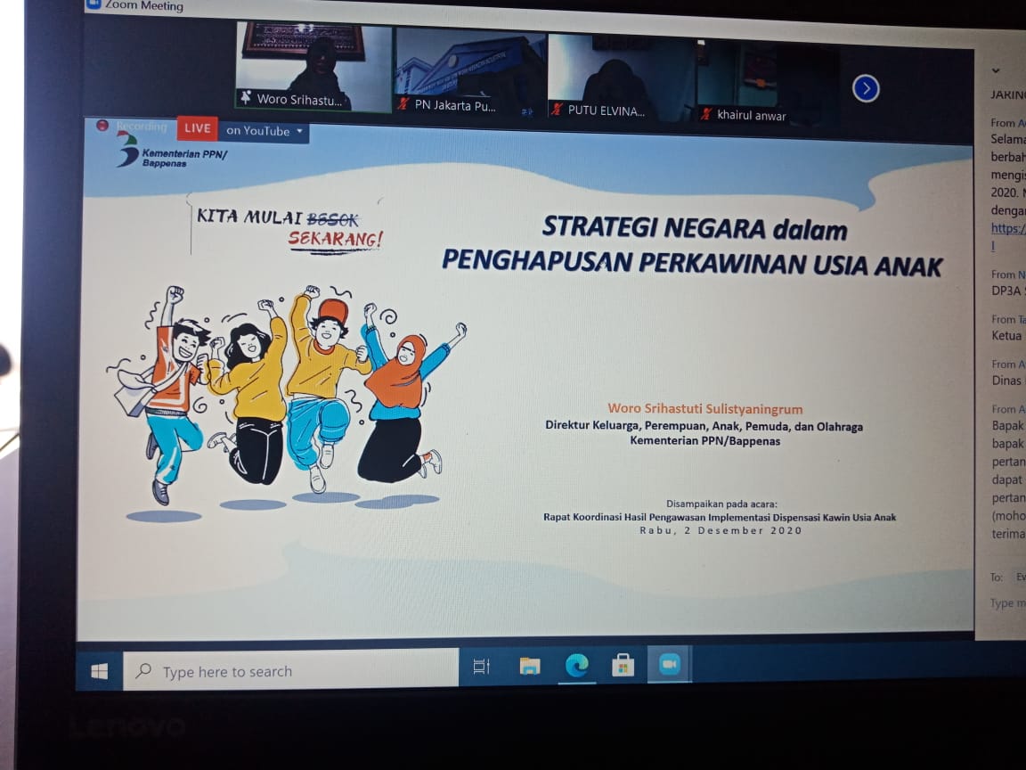 RAPAT KOORDINASI HASIL PENGAWASAN IMPLEMENTASI DISPENSASI KAWIN USIA ANAK