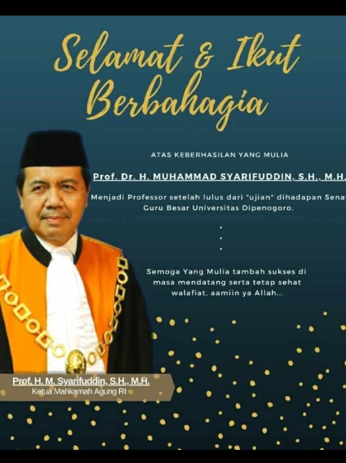 YM. KETUA MAHKAMAH AGUNG MERAIH GELAR PROFESOR