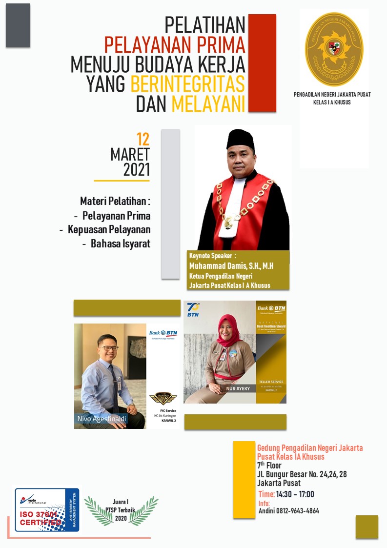 PELAYANAN PRIMA SEBAGAI BUDAYA KERJA BERINTEGRITAS