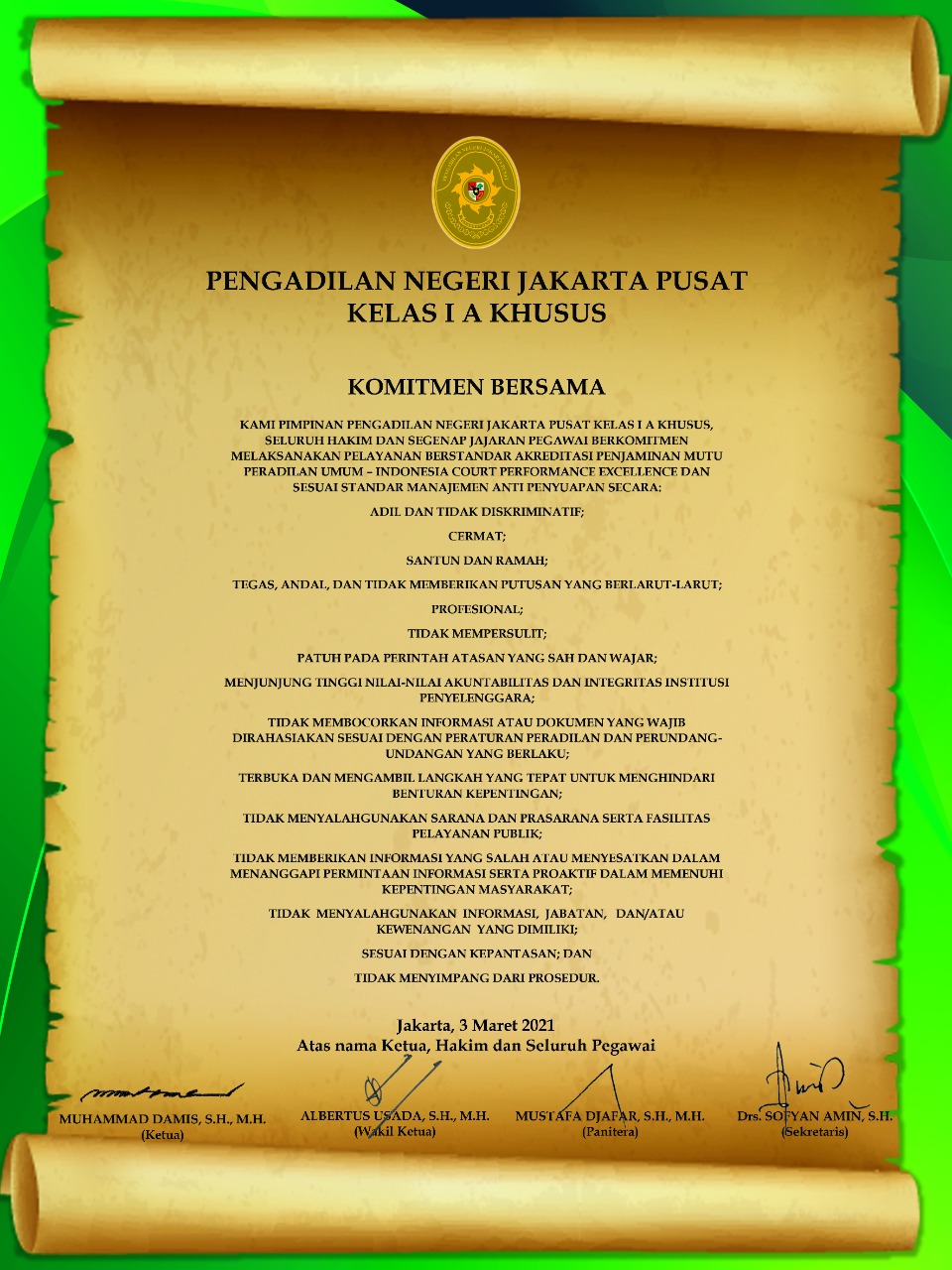 PENANDATANGANAN KOMITMEN BERSAMA ZI, APM DAN SMAP