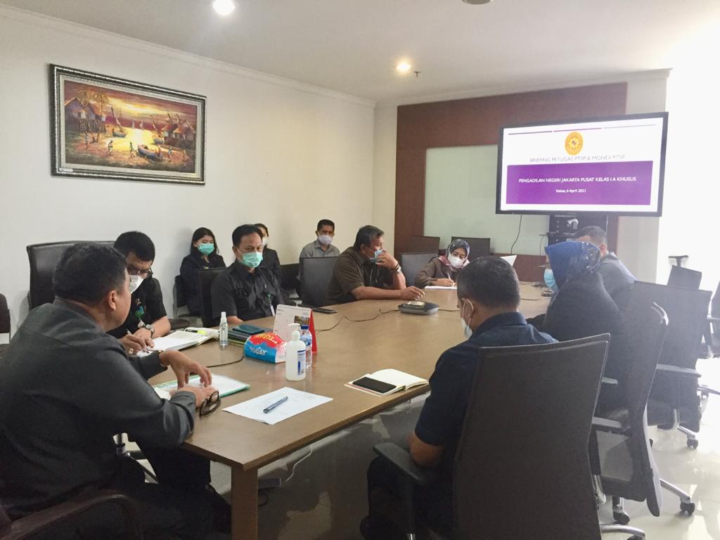 RAPAT MONITORING DAN EVALUASI LAYANAN PTSP APRIL 2021
