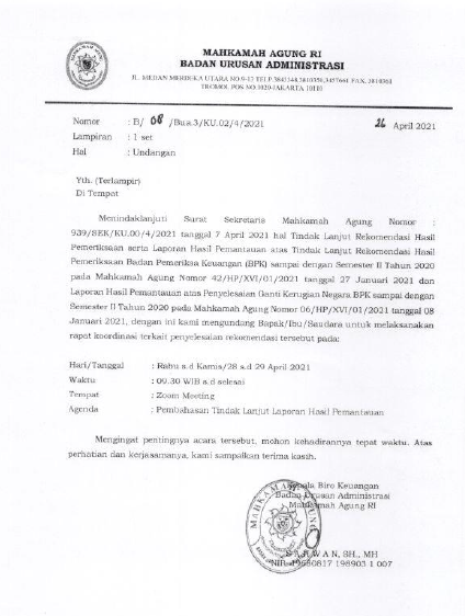 RAPAT KOORDINASI HASIL TINDAK LANJUT PEMERIKSAAN BPK-RI