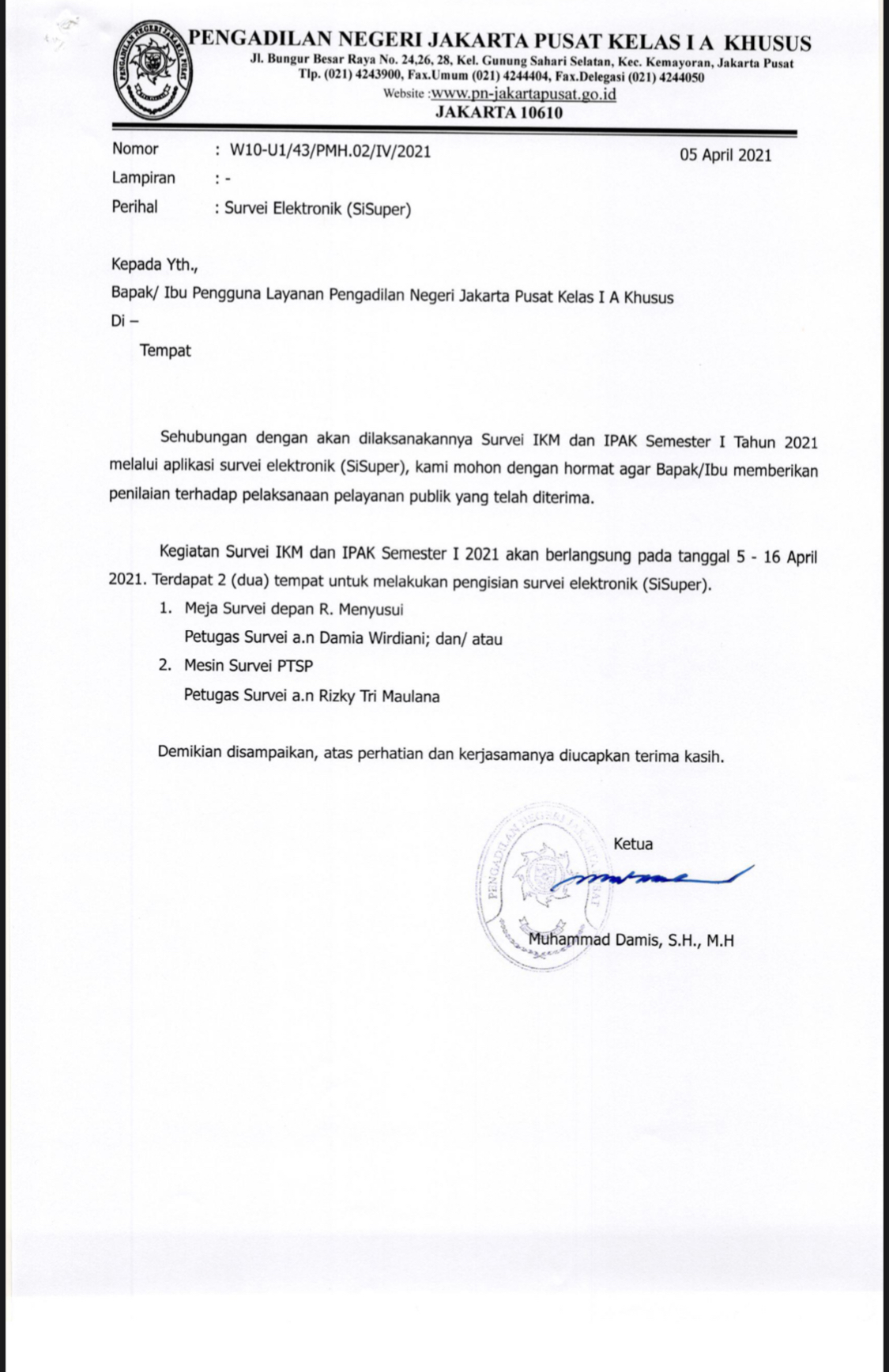 SURVEI ELEKTRONIK (SiSuper)