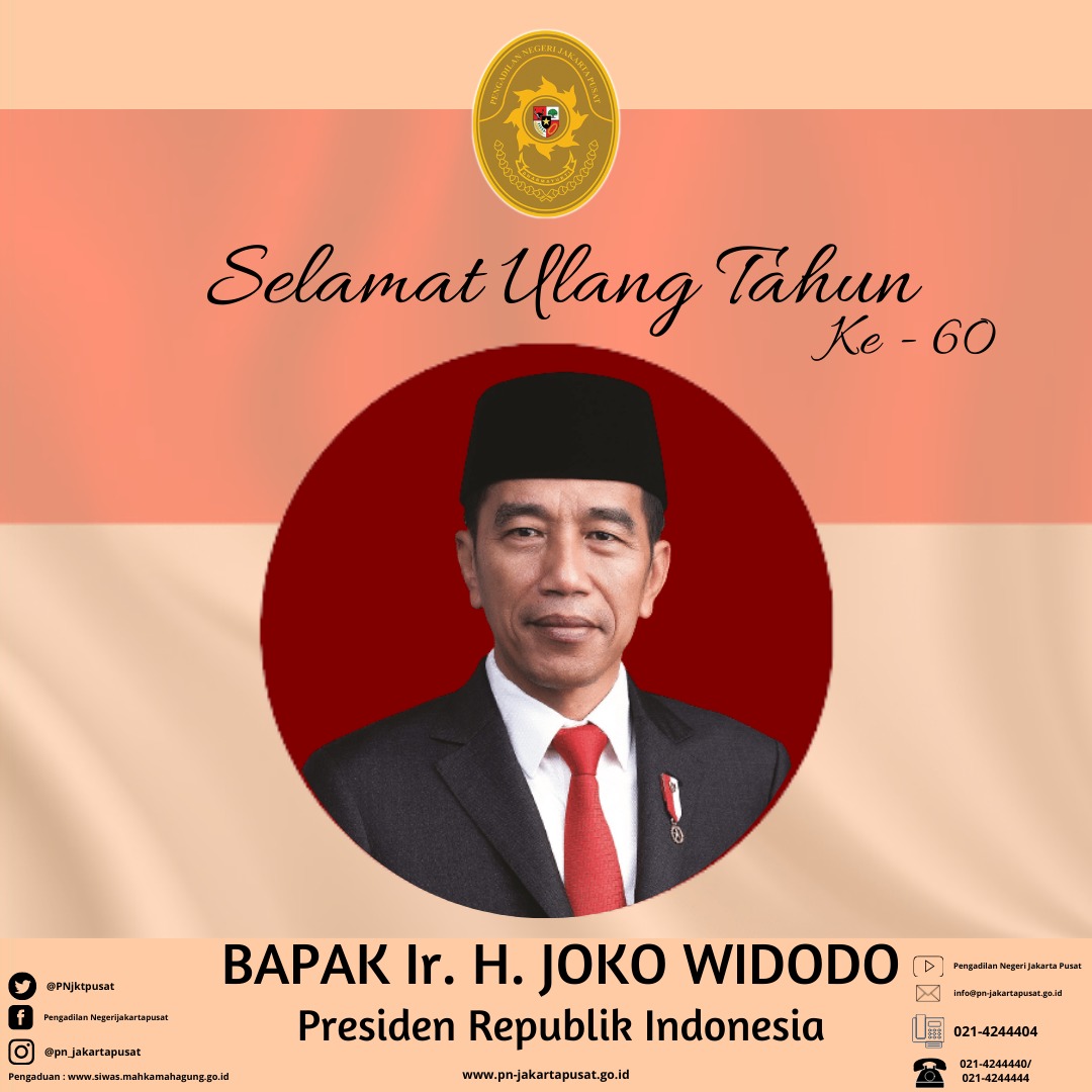 SELAMAT ULANG TAHUN KE-60 PRESIDEN Ir. H. JOKO WIDODO