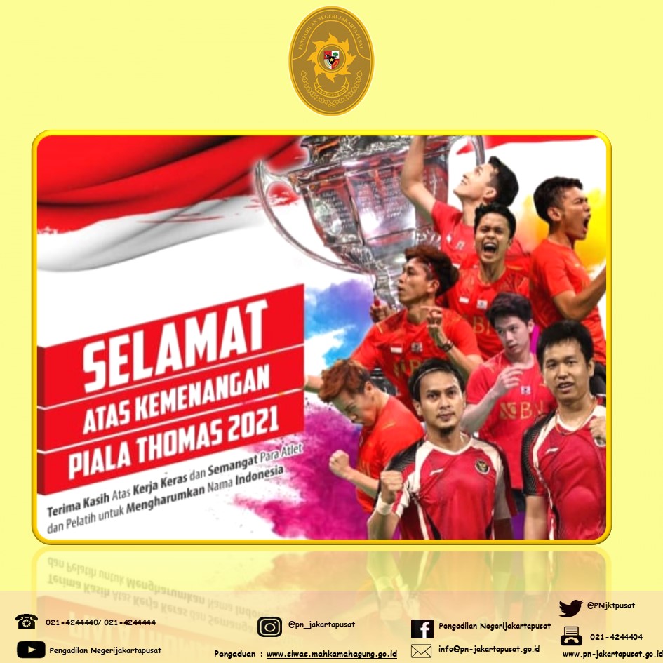 SELAMAT! INDONESIA JUARA PIALA THOMAS 2020