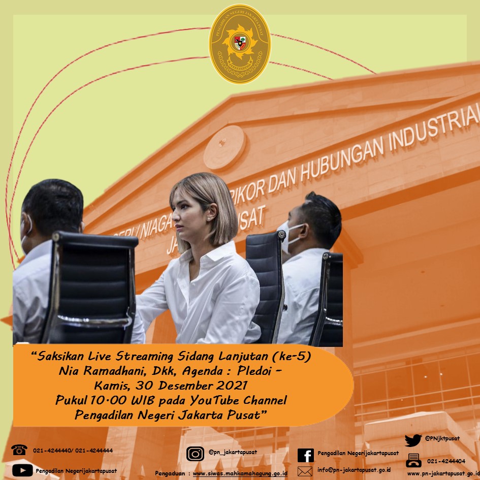 SIARAN LANGSUNG SIDANG LANJUTAN PERKARA NIA RAMADHANI