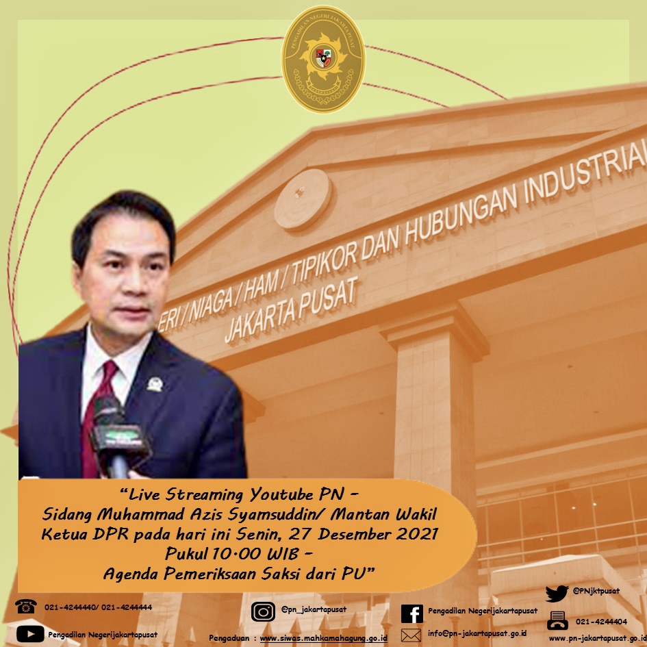 SIARAN LANGSUNG SIDANG LANJUTAN - M. AZIZ SYAMSUDDIN