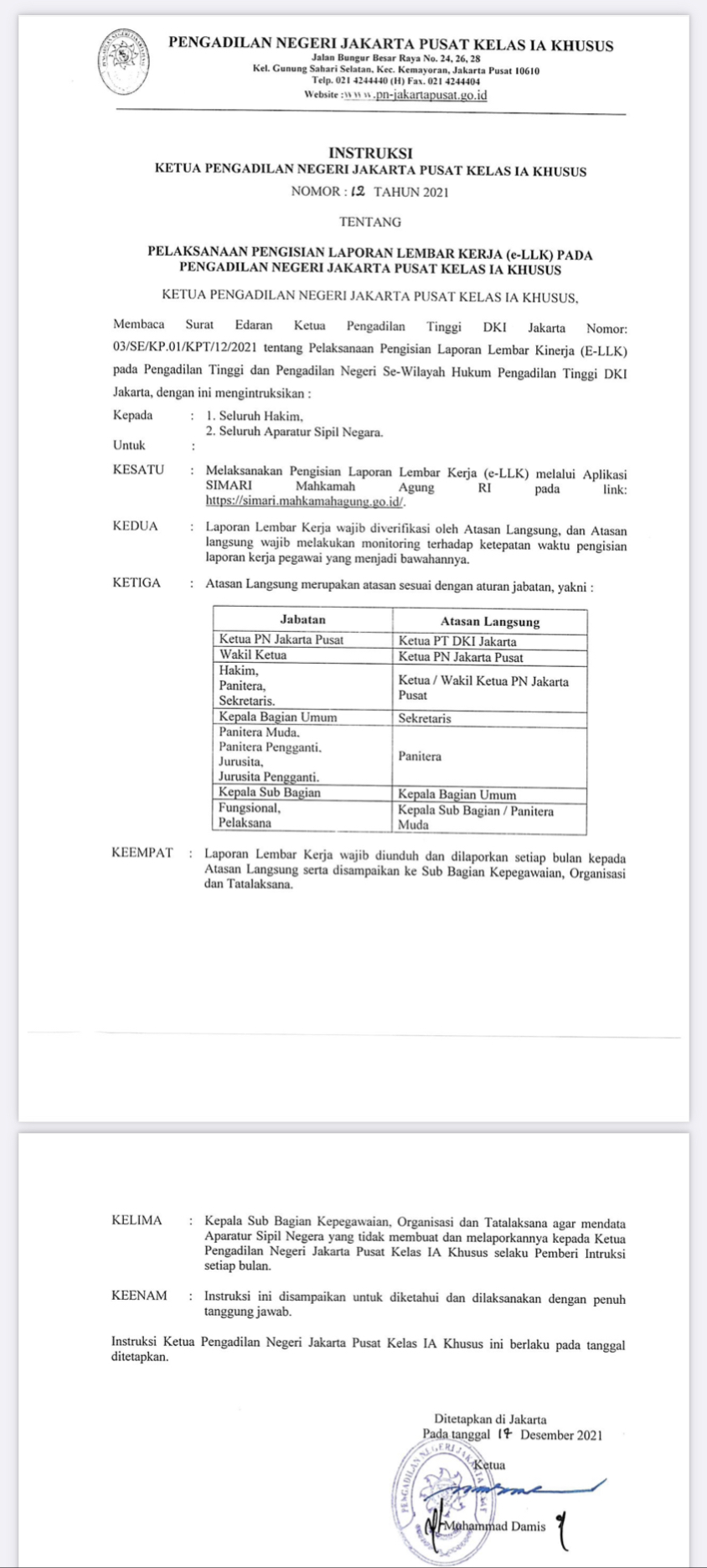 INSTRUKSI KPN - PENGISIAN LAPORAN LEMBAR KERJA (e-LLK)