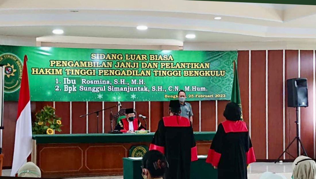 PELANTIKAN IBU ROSMINA, SH., MH. HK TINGGI PT BENGKULU