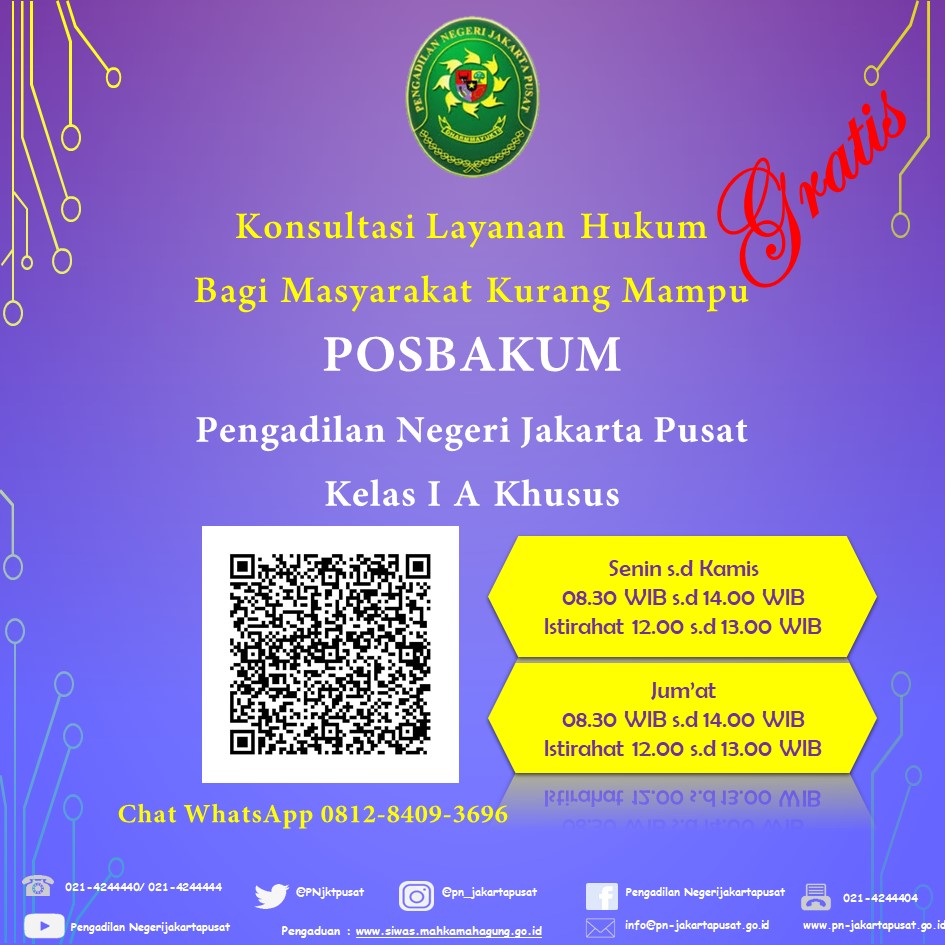 LAYANAN HUKUM GRATIS BAGI MASYARAKAT KURANG MAMPU