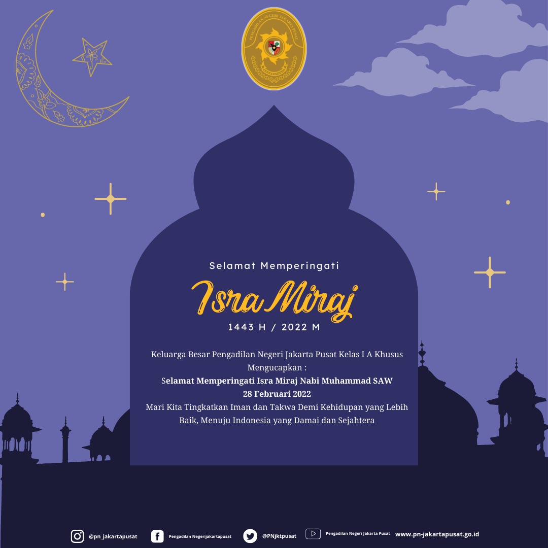 SELAMAT MEMPERINGATI ISRA MI'RAJ NABI MUHAMMAD 1443 H