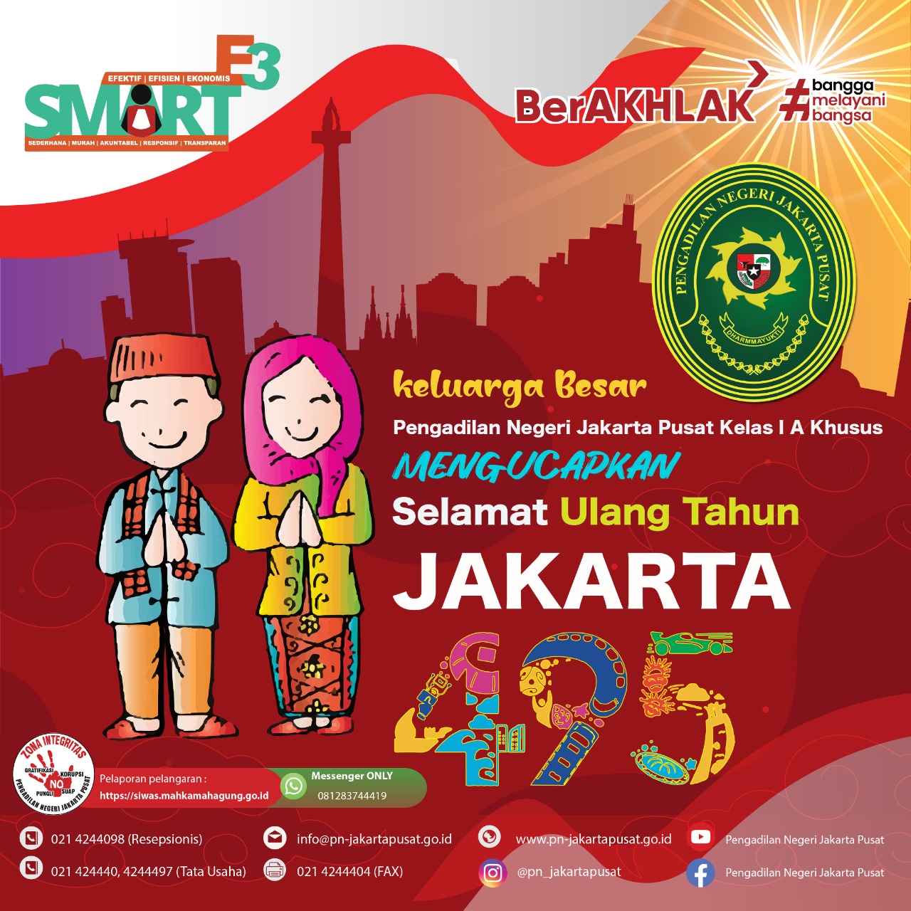 SELAMAT ULANG TAHUN KE-495 JAKARTA, 22 JUNI 1527-22 JUNI 2022 - JAKARTA HAJATAN