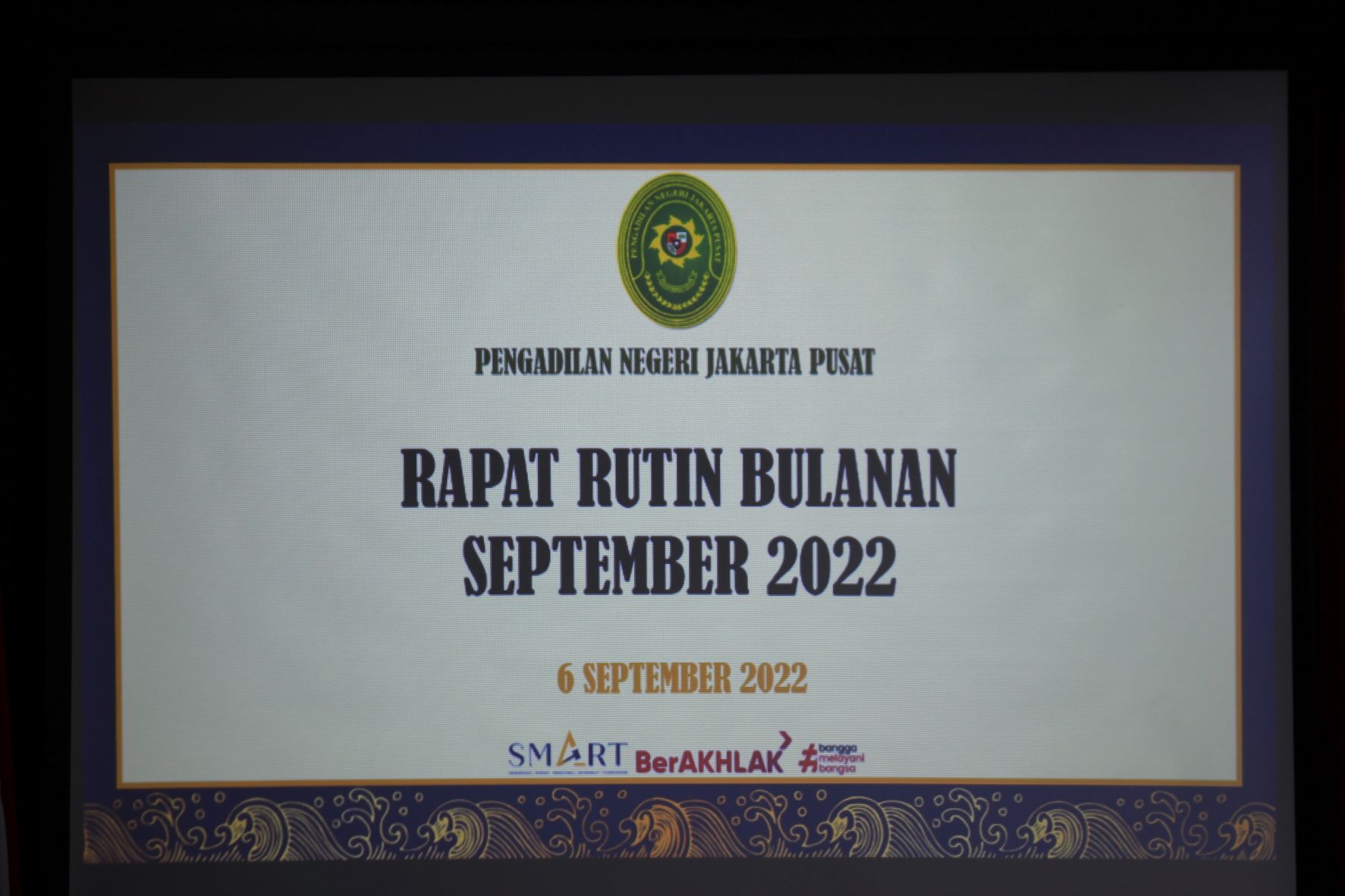 RAPAT RUTIN BULANAN PERIODE SEPTEMBER 2022 - PEMBINAAN DAN MONITORING EVALUASI (MONEV) KINERJA
