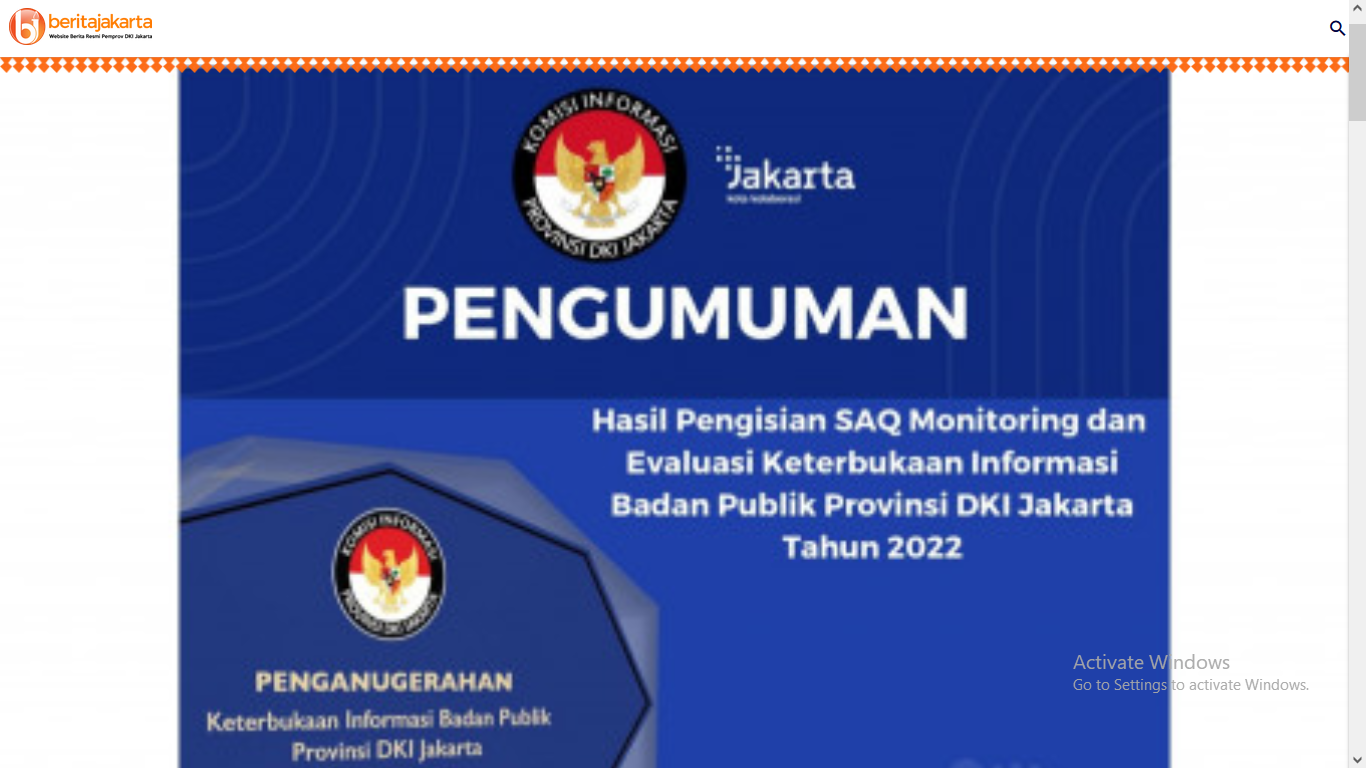 PN JAKARTA PUSAT RAIH 46 BADAN PUBLIK TERBAIK PADA PENGANUGERAHAN KETERBUKAAN INFORMASI BADAN PUBLIK
