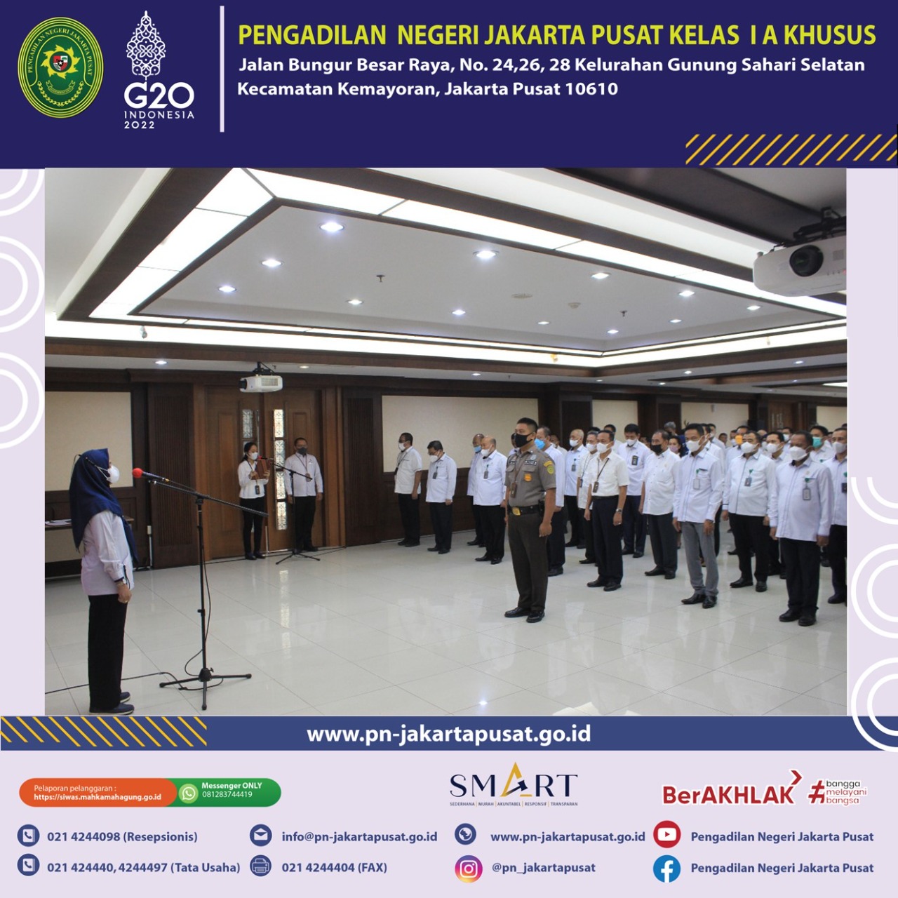 APEL PAGI SENIN, 3 OKTOBER 2022 PADA PENGADILAN NEGERI JAKARTA PUSAT KELAS IA KHUSUS