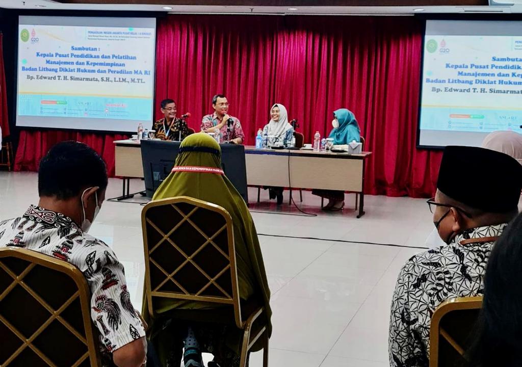 KUNJUNGAN KERJA KEPALA PUSDIKLAT MANAJEMEN & KEPEMIMPINAN BALITBANG DIKLAT KUMDIL MAHKAMAH AGUNG RI