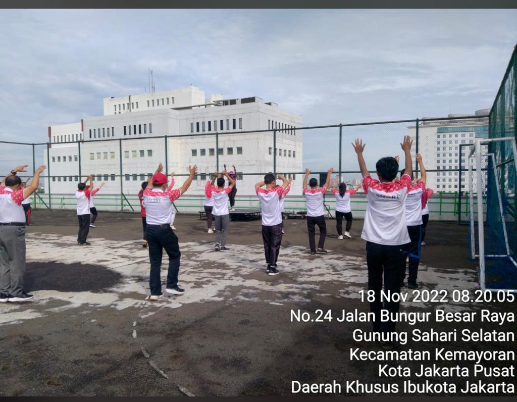 KEGIATAN OLAH RAGA JUM'AT 18 NOVEMBER 2022 PADA PN JAKARTA PUSAT KELAS IA KHUSUS-SENAM PAGI BERSAMA
