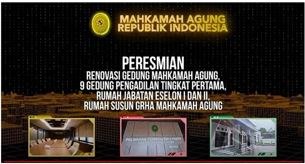 PENGADILAN NEGERI JAKARTA PUSAT  MENGIKUTI PERESMIAN RENOVASI GEDUNG MAHKAMAH AGUNG SECARA DARING