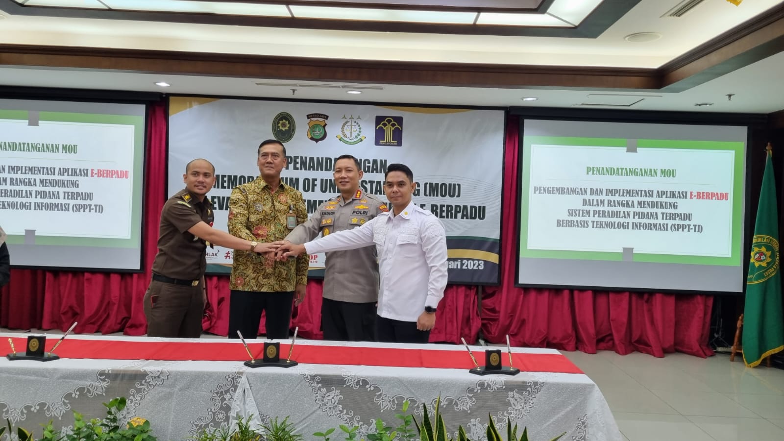 PN JAKARTA PUSAT MELAKUKAN PENANDATANGANAN MOU DENGAN KEPOLISIAN, KEJAKSAAN DAN LEMBAGA PEMASYARAKAT