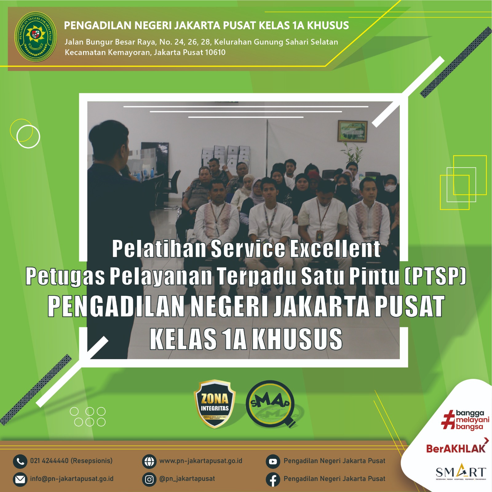 Pelatihan Pelayanan Prima Petugas Pelayanan Terpadu Satu Pintu (PTSP) Pengadilan Negeri Jakarta Pusa