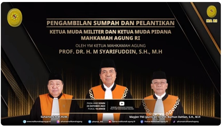 SELAMAT DAN SUKSES ATAS DILANTIKNYA YANG MULIA KETUA MUDA MILITER DAN KETUA MUDA PIDANA MA RI