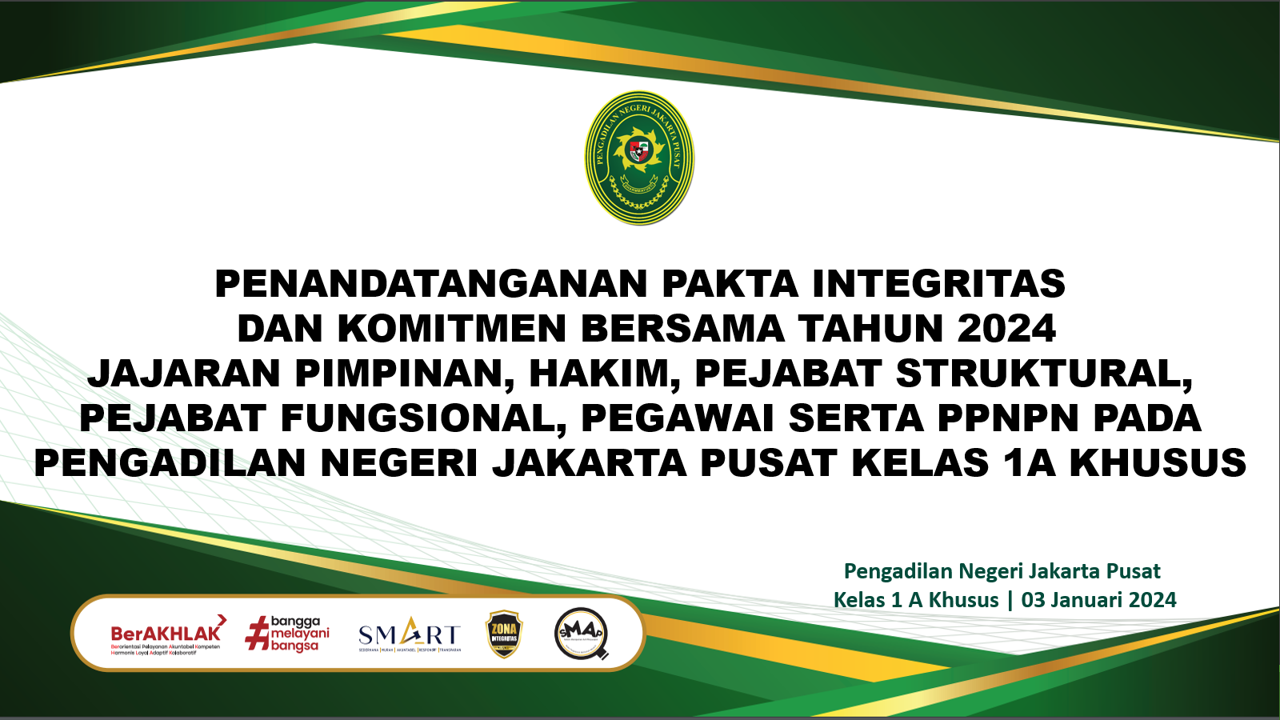 PENANDATANGANAN PAKTA INTEGRITAS DAN KOMITMEN BERSAMA TAHUN 2024