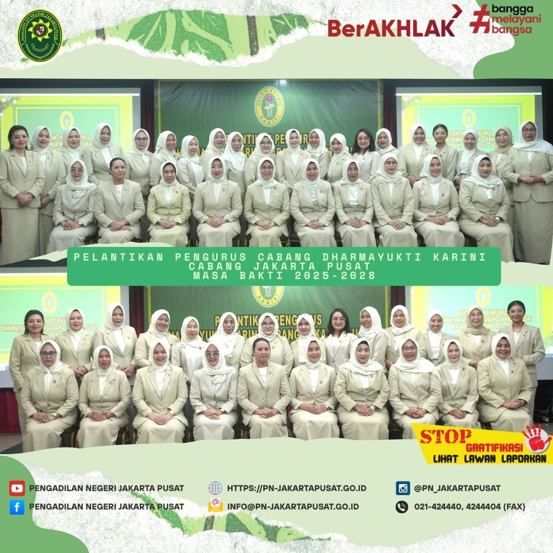 PELANTIKAN PENGURUS CABANG DHARMAYUKTI KARINI CABANG JAKARTA PUSAT MASA BAKTI 2025-2028
