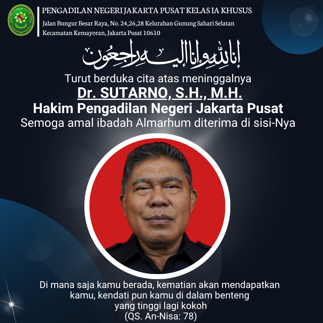 Berita Duka Cita – DR. SUTARNO, S.H., M.H.