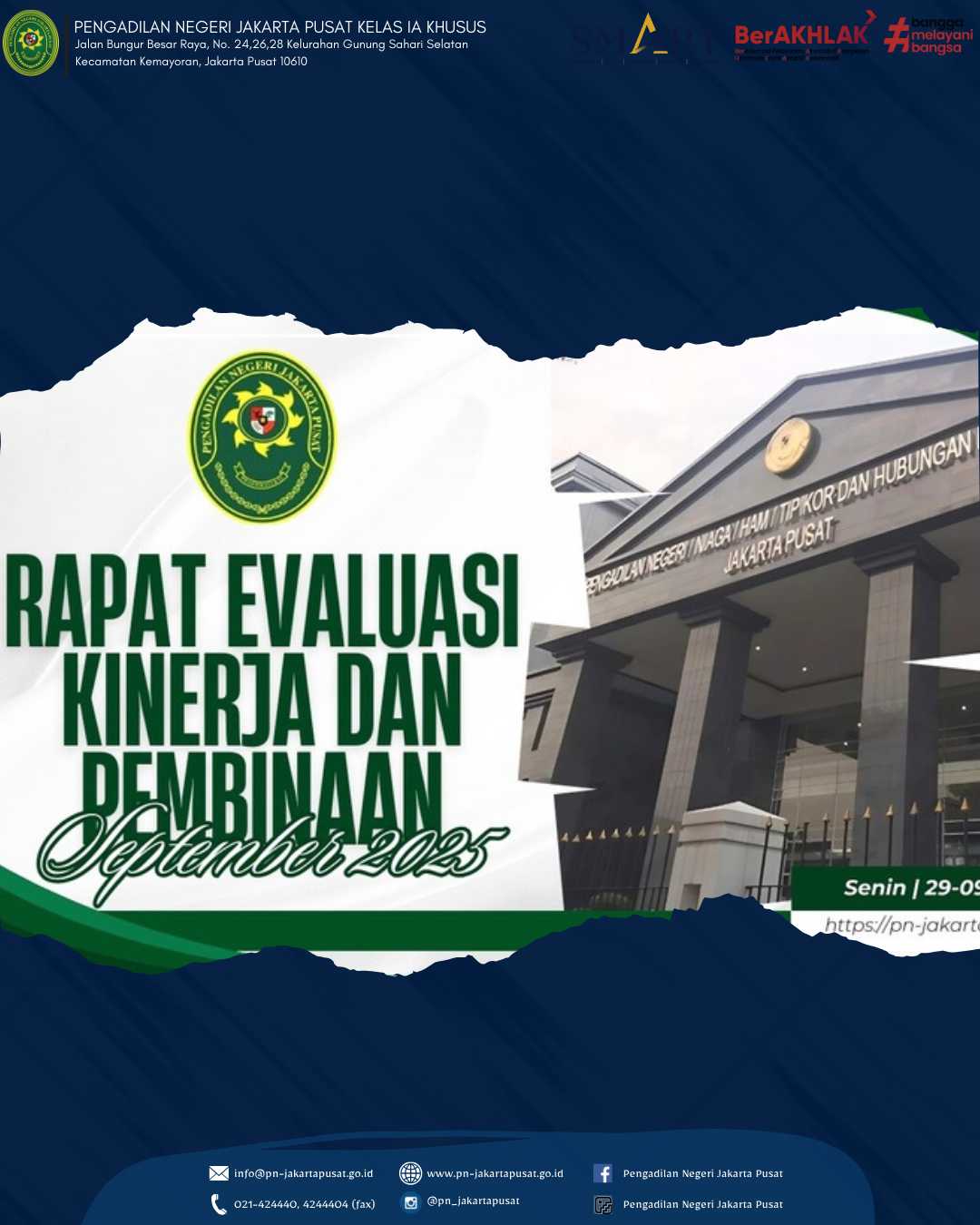 RAPAT EVALUASI KINERJA DAN PEMBINAAN BULAN SEPTEMBER PADA PENGADILAN NEGERI JAKARTA PUSAT