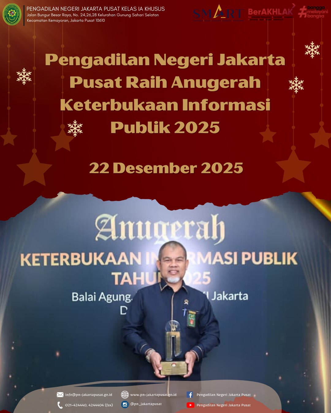 PN JAKARTA PUSAT RAIH ANUGERAH KETERBUKAAN INFORMASI PUBLIK TAHUN 2025