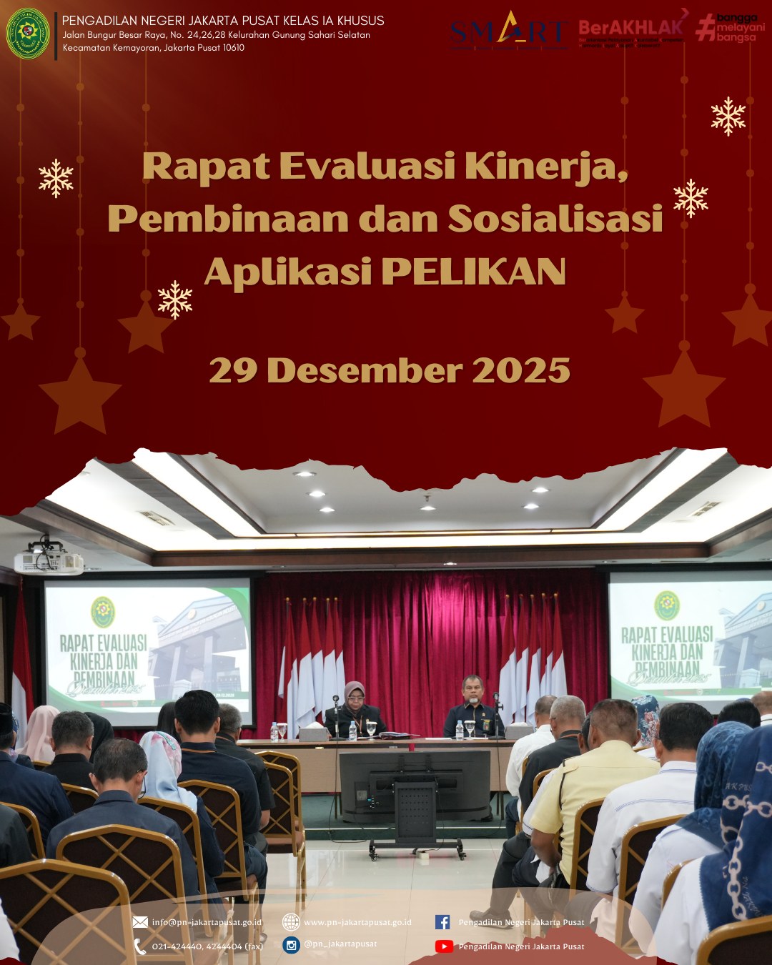RAPAT EVALUASI KINERJA DAN PEMBINAAN BULAN DESEMBER PADA PN JAKARTA PUSAT KELAS IA KHUSUS