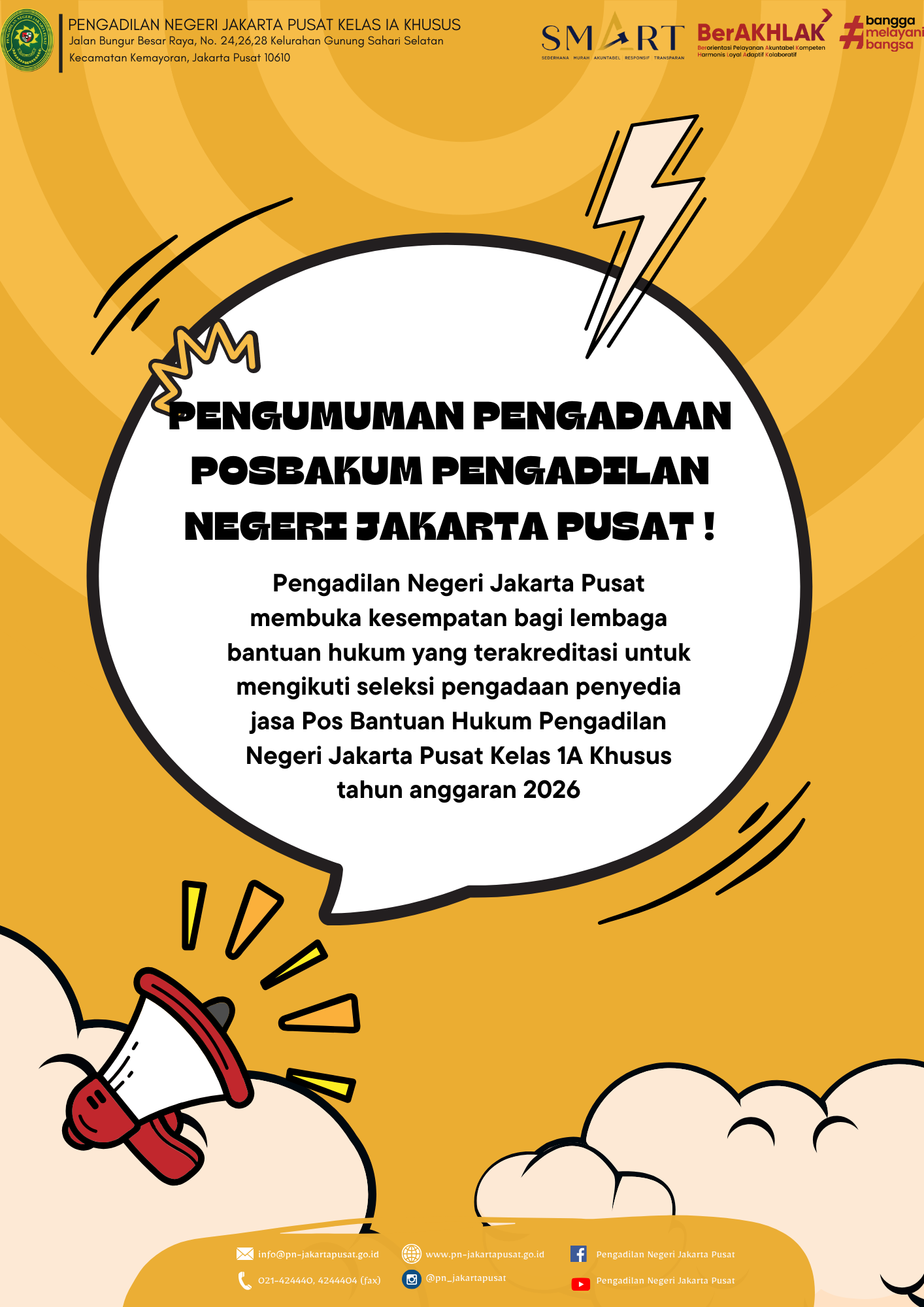 PENGUMUMAN PENGADAAN POSBAKUM PENGADILAN NEGERI JAKARTA PUSAT