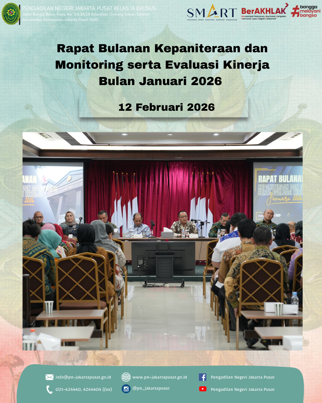 RAPAT BULANAN KEPANITERAAN DAN MONITORING SERTA EVALUASI KINERJA BULAN JANUARI 2026