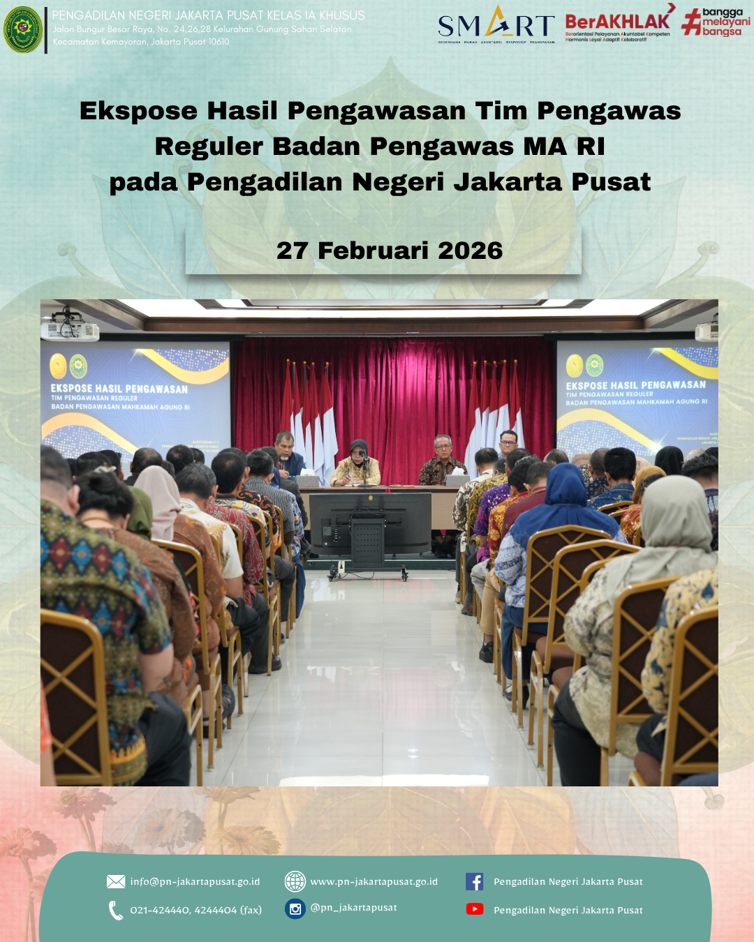 EKSPOSE HASIL PENGAWASAN TIM PENGAWASAN REGULER BADAN PENGAWASAN MA RI