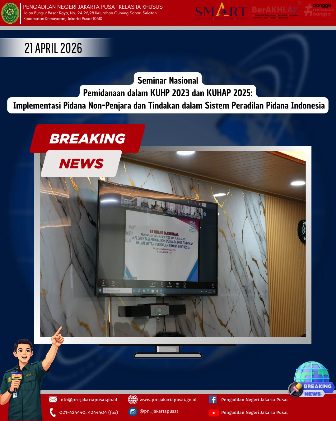 SEMINAR NASIONAL PEMIDANAAN DALAM KUHP 2023 DAN KUHAP 2025: IMPLEMENTASI PIDANA NON-PENJARA DAN TIND