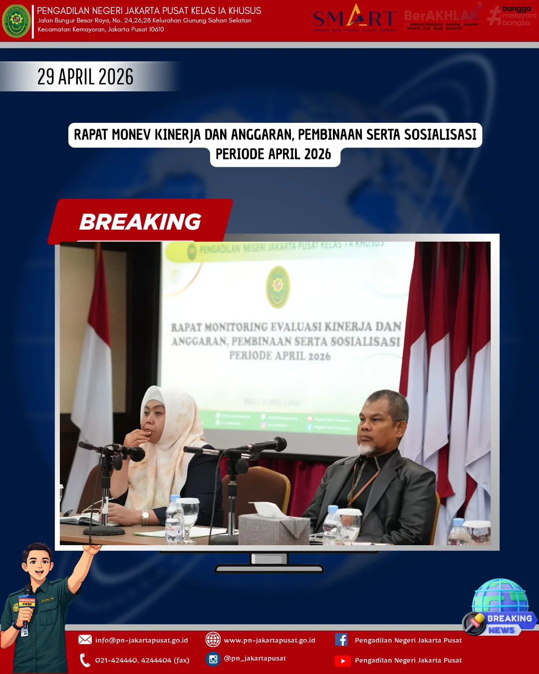 RAPAT MONITORING EVALUASI KINERJA DAN ANGGARAN, PEMBINAAN SERTA SOSIALISASI PERIODE APRIL 2026